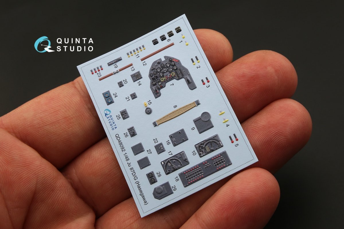 Quinta Studio QD48092 Ju 87D/G 3D-Printed &amp;amp; coloured Interior on decal paper (for Hasegawa kit) 1/48 – Bild 4