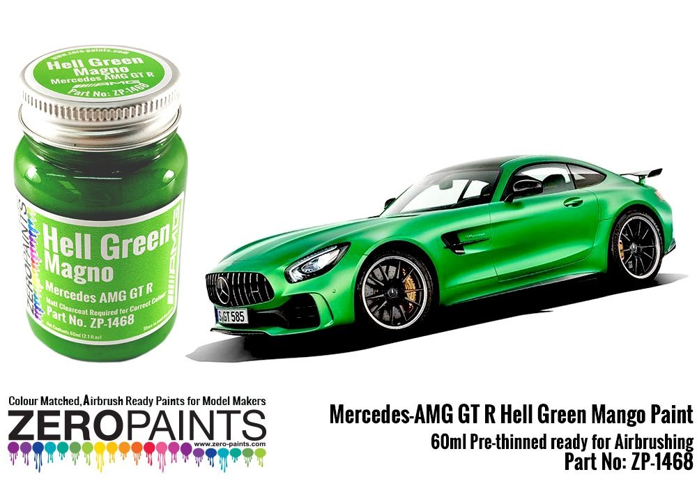 Peinture Zero Paints ZP-1468 Mercedes AMG GT R Vert Enfer (mat) 60 ml