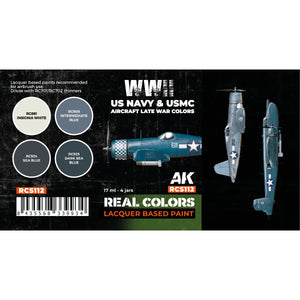 AK Interactive RCS112 WWII US Navy &amp;amp; USMC Aircraft Late War Colors 4x17ml – imagen 2