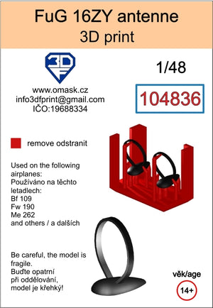 Omask 104836 FuG ZY antenna 3D print 1/48 – image 2
