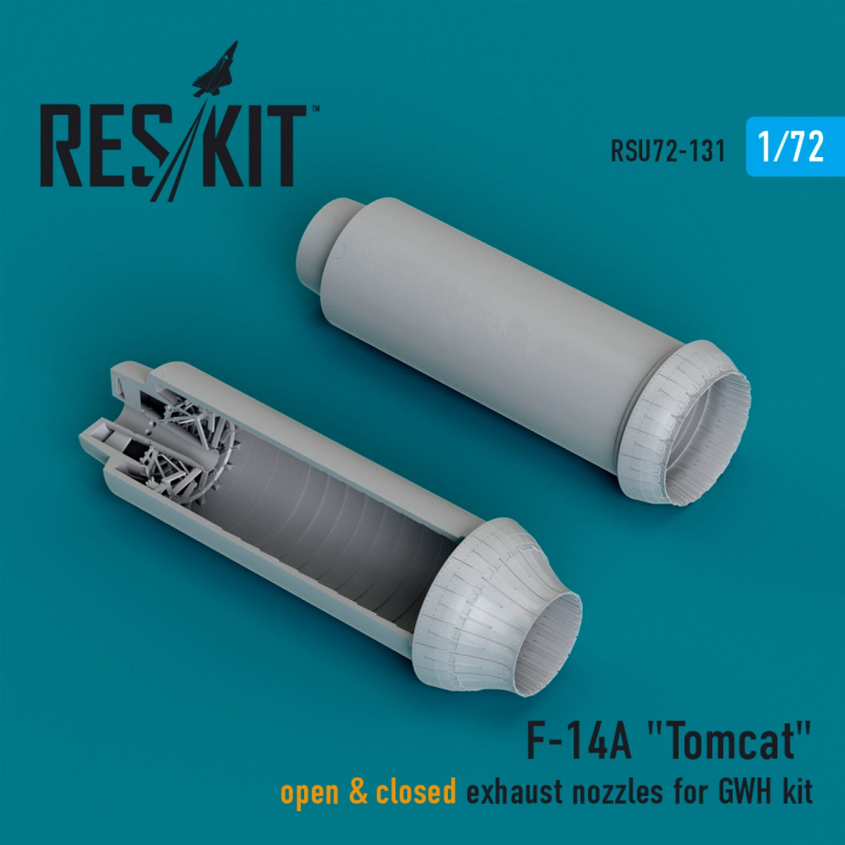 RESKIT RSU72-0131 F-14A "Tomcat" open & closed exhaust nozzles for GWH kit (3D Printed) 1/72