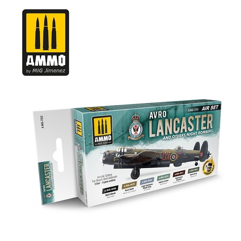 Munitions pour Mig Jimenez 7252 AVRO Lancaster et autres bombardiers de nuit, kit d'air 6x17ml