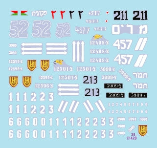 Star Decals 35-C1428 Marquages ​​des premiers véhicules blindés de Tsahal (IDF) n° 2. Véhicules blindés israéliens (1948-1949) : Sherman 75 mm, Sherman 105 mm, Cromwell Mk IVF, Hotchkiss 39 H, Vickers Light Tank Mk VI B. Échelle : 1/35  – image 2