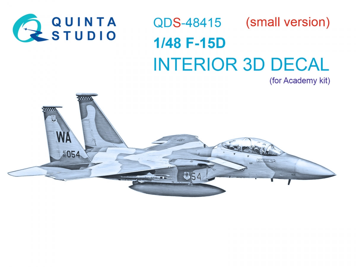 Intérieur coloré imprimé en 3D pour F-15D (Academy) de Quinta Studio QDS-48415 (petite version) à l&amp;#39;échelle 1/48