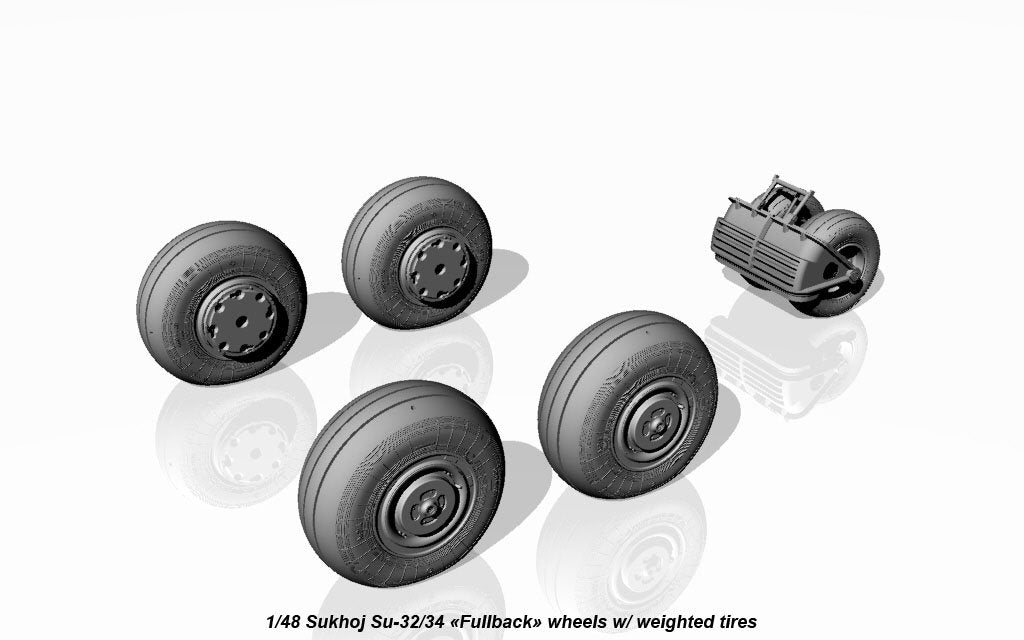 Armory Models AW48025 Sukhoj Su-32FN / Su-34 Fullback wheels w/ weighted tires 1/48 – imagen 6