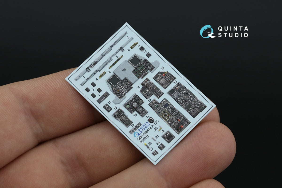 Quinta Studio QD48474 A-10C 3D-Printed coloured Interior on decal paper (GWH) 1/48 – imagen 2
