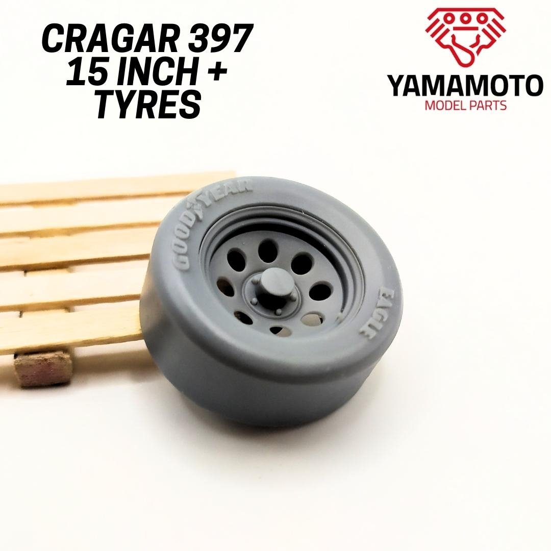 Yamamoto YMPRIM15 Cragar 397 15&amp;quot; + Tyres Prokit! 1/24 – imagen 3