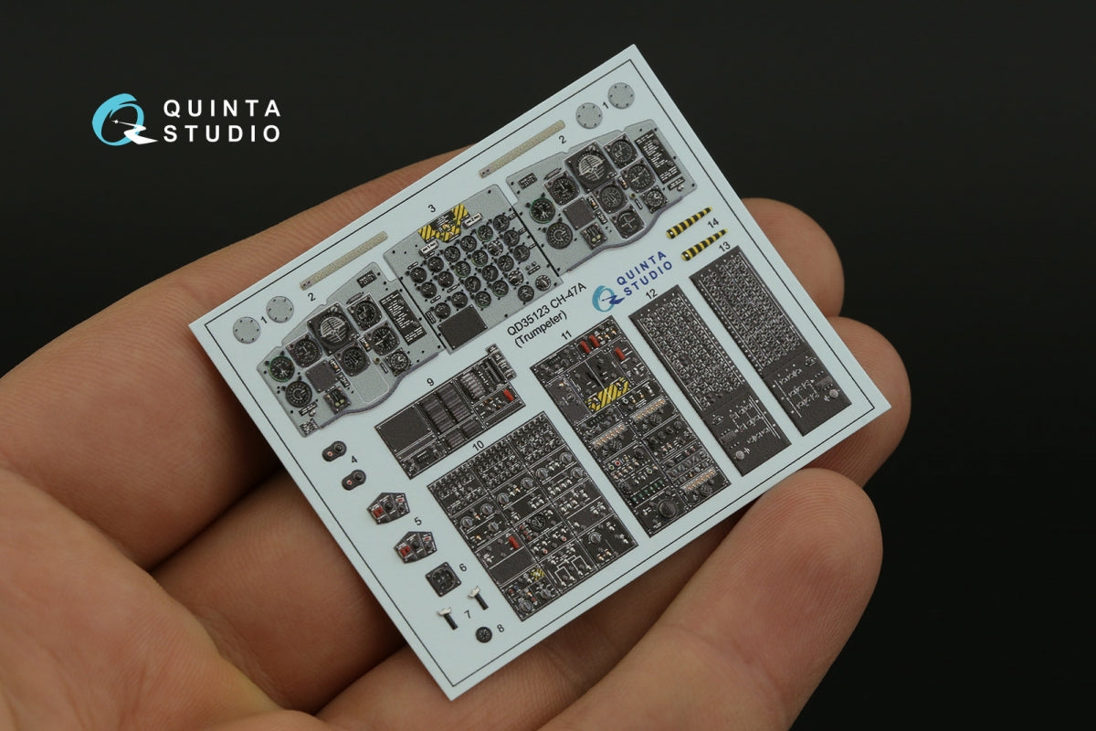 Intérieur coloré imprimé en 3D sur papier décalcomanie Quinta Studio QD35123 CH-47A (Trumpeter) 1/35 – image 3
