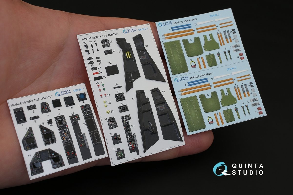 Quinta Studio QD32014 Mirage 2000B-5 (2000-5BGM Mk2) 3D-Printed &amp;amp; coloured Interior on decal paper (for Kitty Hawk kit) 1/32 – Bild 2