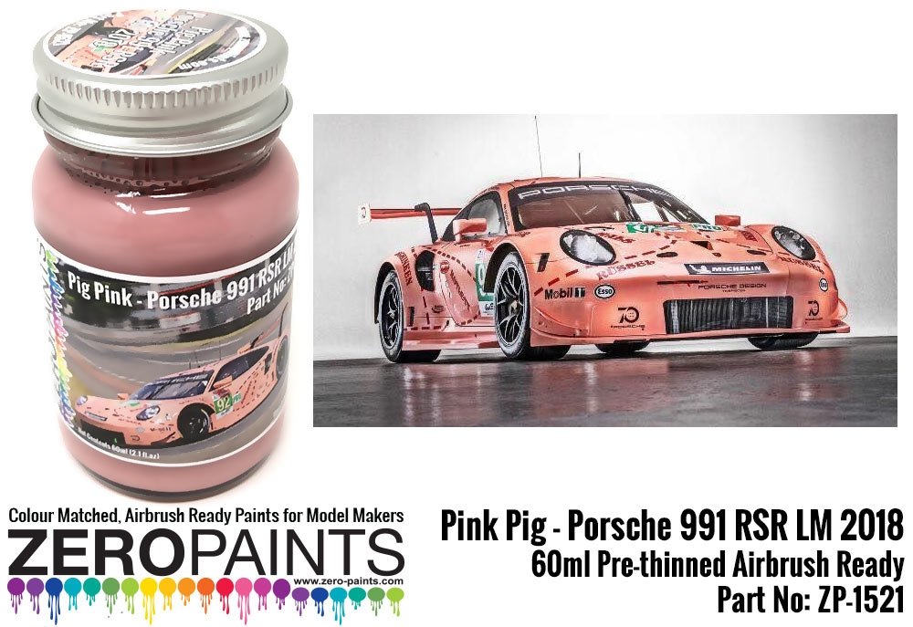 Peinture Zero Paints ZP-1521 Pink Pig Porsche 991 RSR LM 2018 60 ml