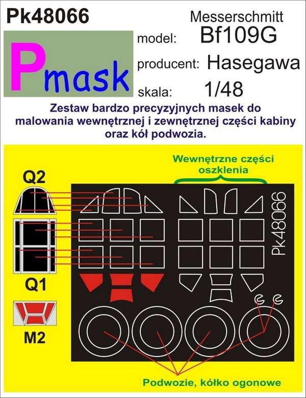 Masque P PK48066 MESSERSCHMITT BF109G-6 (HASEGAWA) (1/48)
