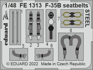 Ceintures de sécurité Eduard FE1313 F-35B en acier ITALERI 1/48