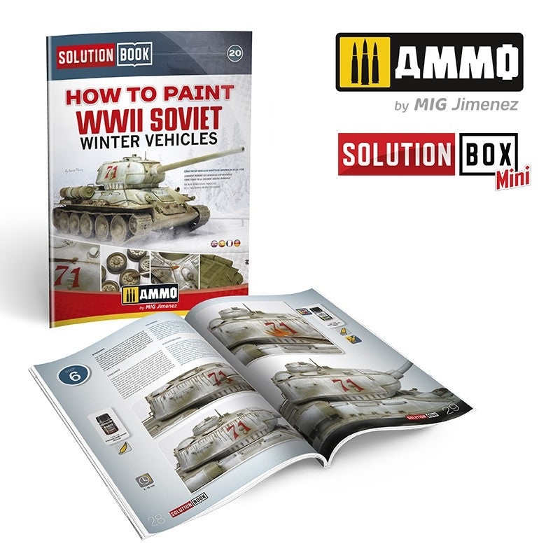 AMMO of Mig Jimenez 6603 SOLUTION BOOK 20 - How to Paint WWII Soviet Winter Vehicles (English, Spanish, Francais, Deutsch) – Bild 2