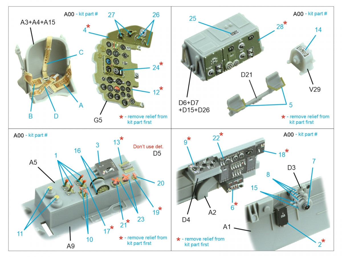 Quinta Studio QD32238 Mitsubishi J2M3/5/6 Raiden 3D-Printed colored Interior on decal paper (Hasegawa) 1/32 – image 10