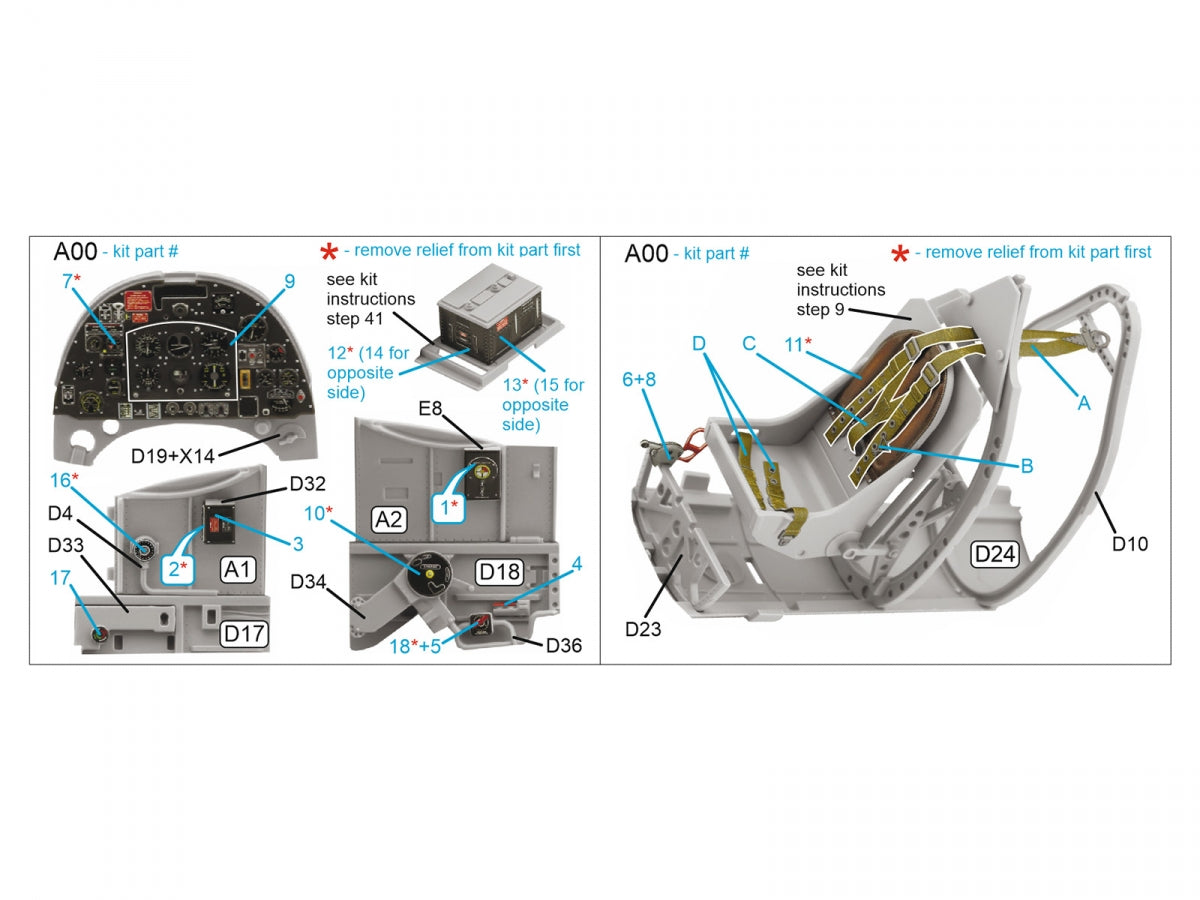 Quinta Studio QD24009 Spitfire Mk.IXc 3D-Printed &amp;amp; coloured Interior on decal paper (Airfix) 1/24 – Bild 2