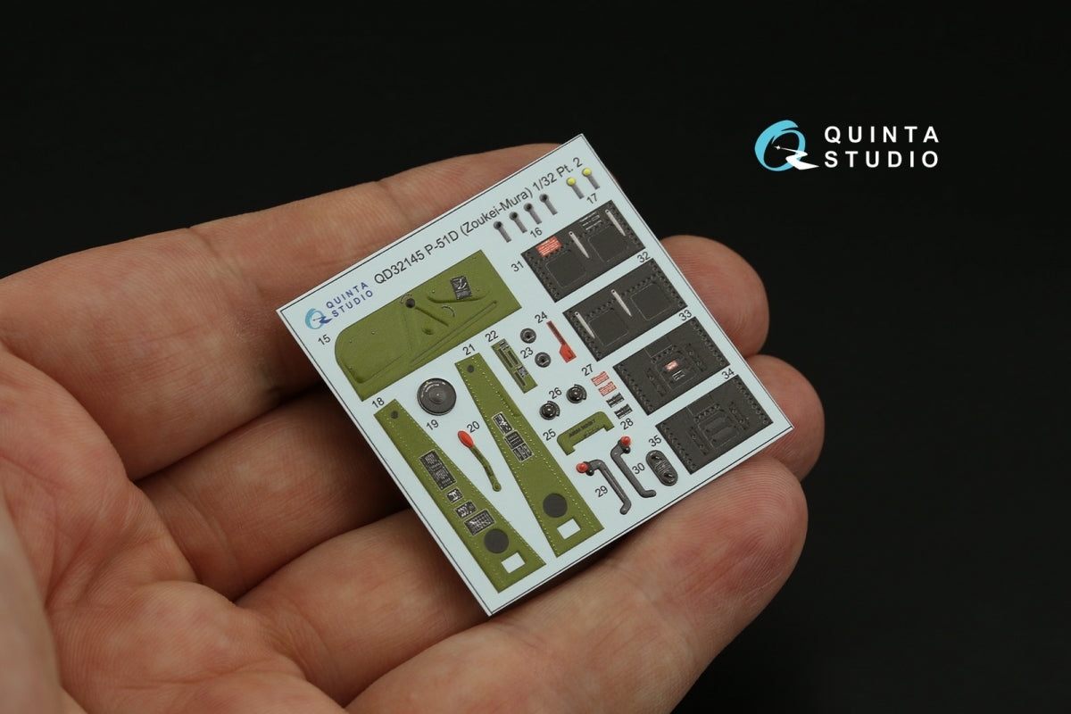 Quinta Studio QD32145 P-51D Mustang 3D-Printed &amp;amp; coloured Interior on decal paper (Zoukei-Mura SWS) 1/32 – Bild 7