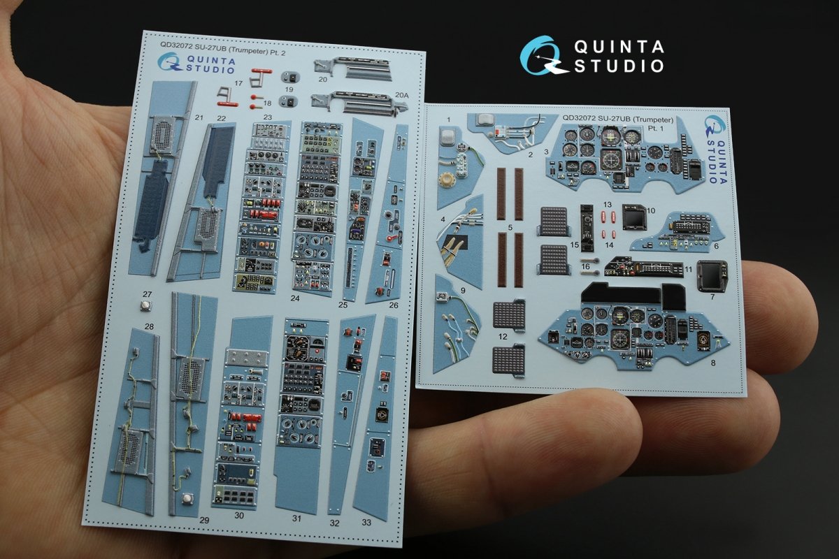 Quinta Studio QD32072 Su-27UB 3D-Printed &amp;amp; coloured Interior on decal paper (for Trumpeter kit) 1/32 – zdjęcie 5