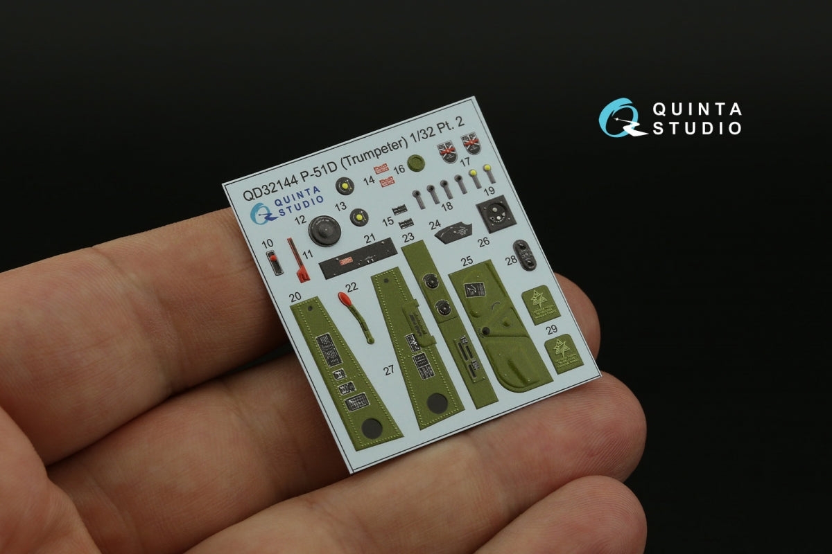 Quinta Studio QD32144 P-51D Mustang 3D-Printed &amp;amp; coloured Interior on decal paper (Trumpeter) 1/32 – imagen 4