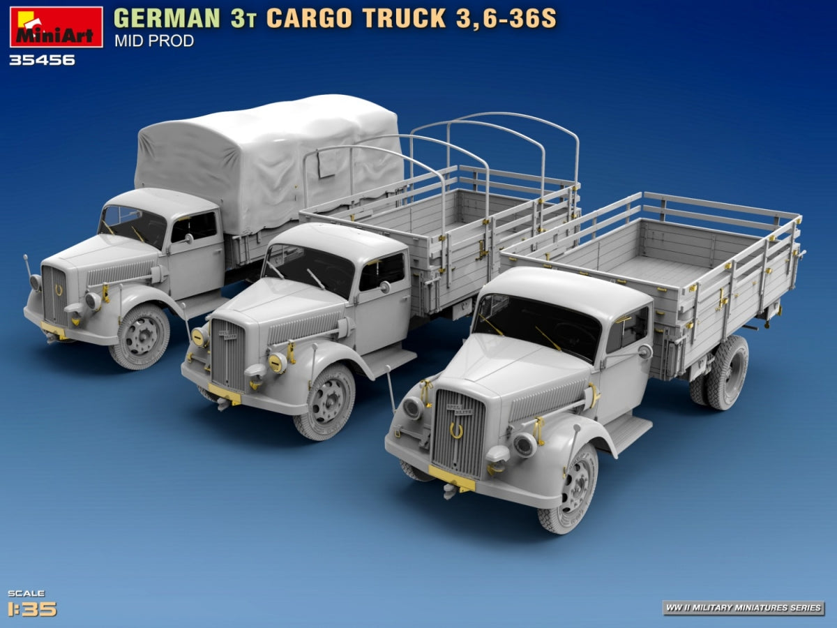 Miniart 35456 GERMAN 3T CARGO TRUCK 3,6-36S MID PROD 1/35 – Bild 4