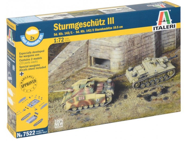 Italeri 7522 Sd.kFZ 142/1 STURMGESCH.III (2x kit rapide) (1/72)