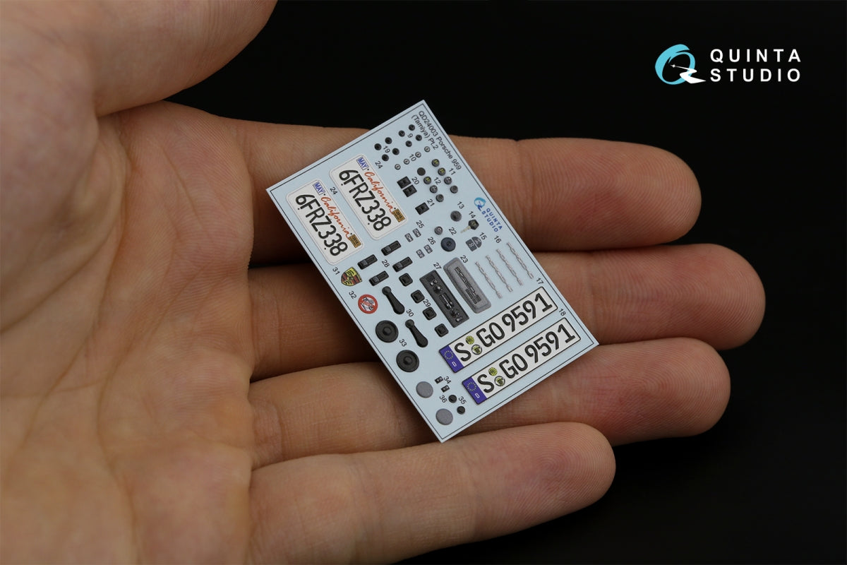 Quinta Studio QDS-24003 Porsche 959 3D-Printed &amp;amp; coloured Interior on decal paper (Tamiya) (Small version) 1/24 – immagine 5