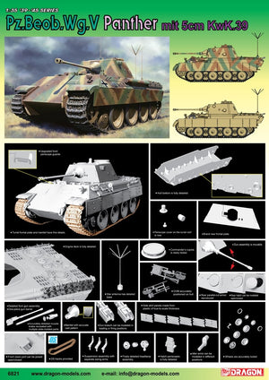 Dragon 6821 Pz.Beob.Wg.V Panther mit 5cm Kw.K.39/1 – immagine 4