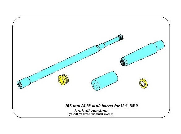 Aber 35L-282 Lufa 105mm M-68 do amerykańskiego czołgu M60 1/35 – immagine 4