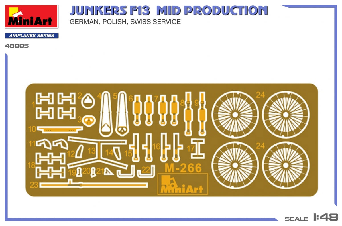 MiniArt 48005 Junkers F13. Mid Prod. German, Polish, Swiss Service 1/48 – image 3
