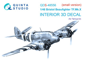 Quinta Studio QDS-48556 Bristol Beaufighter TF.Mk.X 3D-Printed &amp;amp; coloured Interior on decal paper (Tamiya) (small version) 1/48