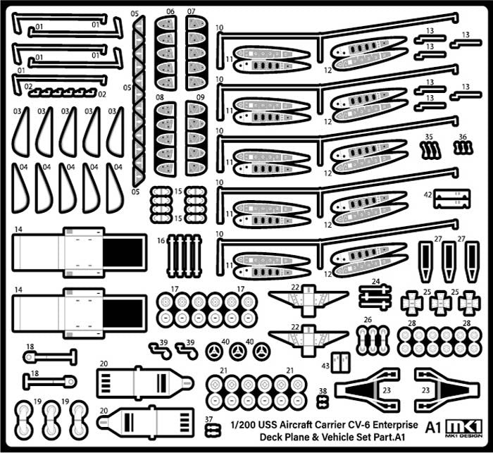 MK1 Design MS-20018 WW II USS DECK PLANE SET for CV-6 Enterprise 1/200 – immagine 3