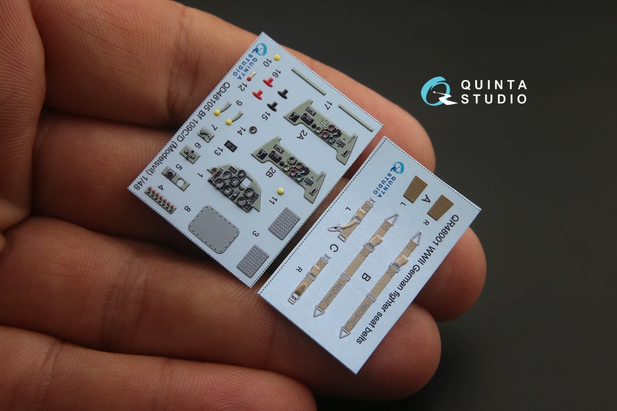 Intérieur imprimé en 3D et coloré sur papier décalcomanie Quinta Studio QD48105 Bf 109C/D (pour kit Modelsvit) 1/48 – image 3