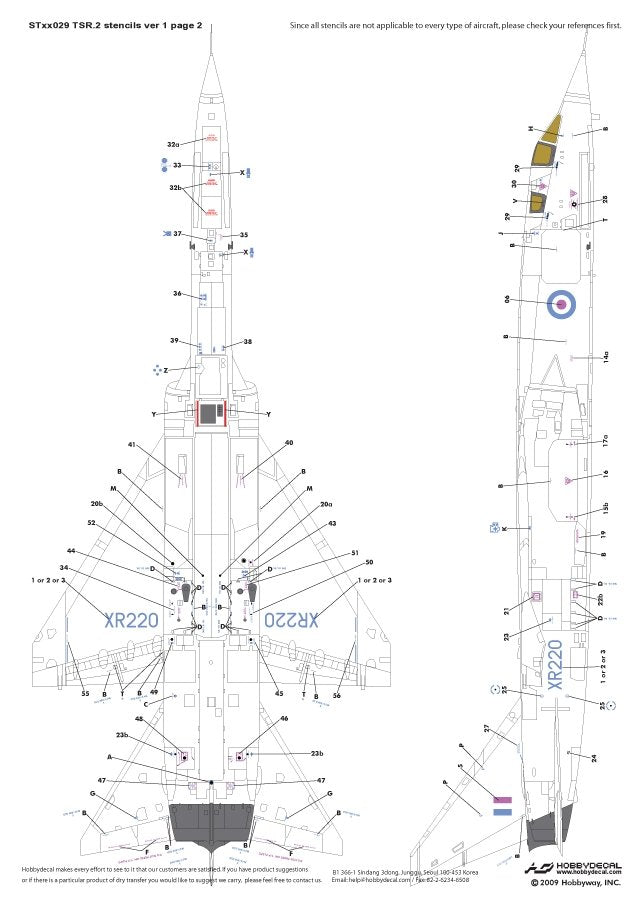 HobbyDecal ST48029V1 BAC TSR.2 Stencils ver 1 1/48 – image 3