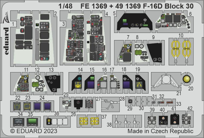 Eduard BIG49384 F-16D Block 30 Kinetic Model 1/48 – immagine 6