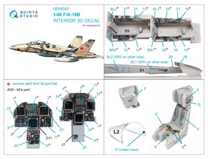 Quinta Studio QD48345 F/A-18B 3D-Printed &amp;amp; coloured Interior on decal paper (Hasegawa) 1/48 – imagen 7