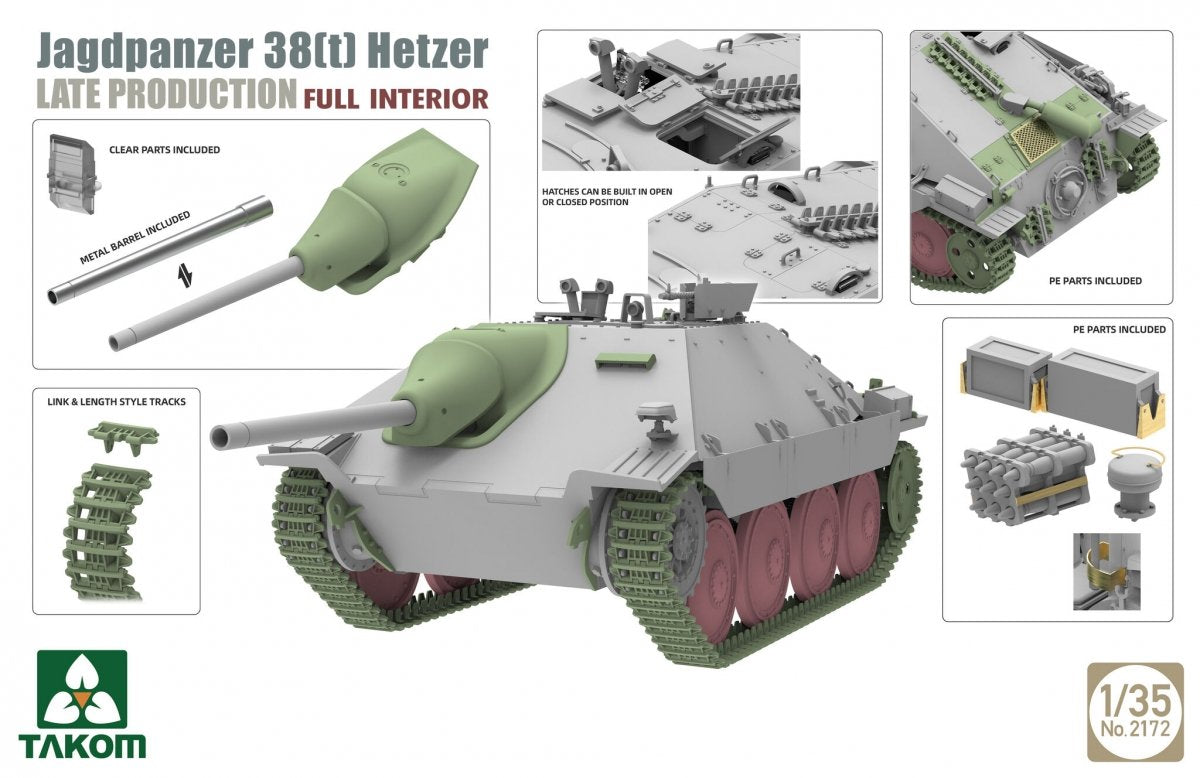 Takom 2172 Jagdpanzer 38(t) Hetzer Late Production Full Interior 1/35 – Bild 3