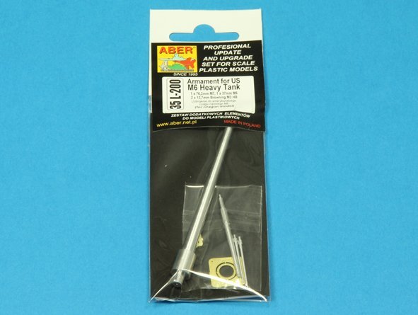 Armement Aber 35L-200 pour char lourd américain M6 : 1 canon M7 de 76,2 mm, 1 canon M6 de 37 mm ; 2 mitrailleuses Browning M2 HB de 12,7 mm (1/35) – image 5