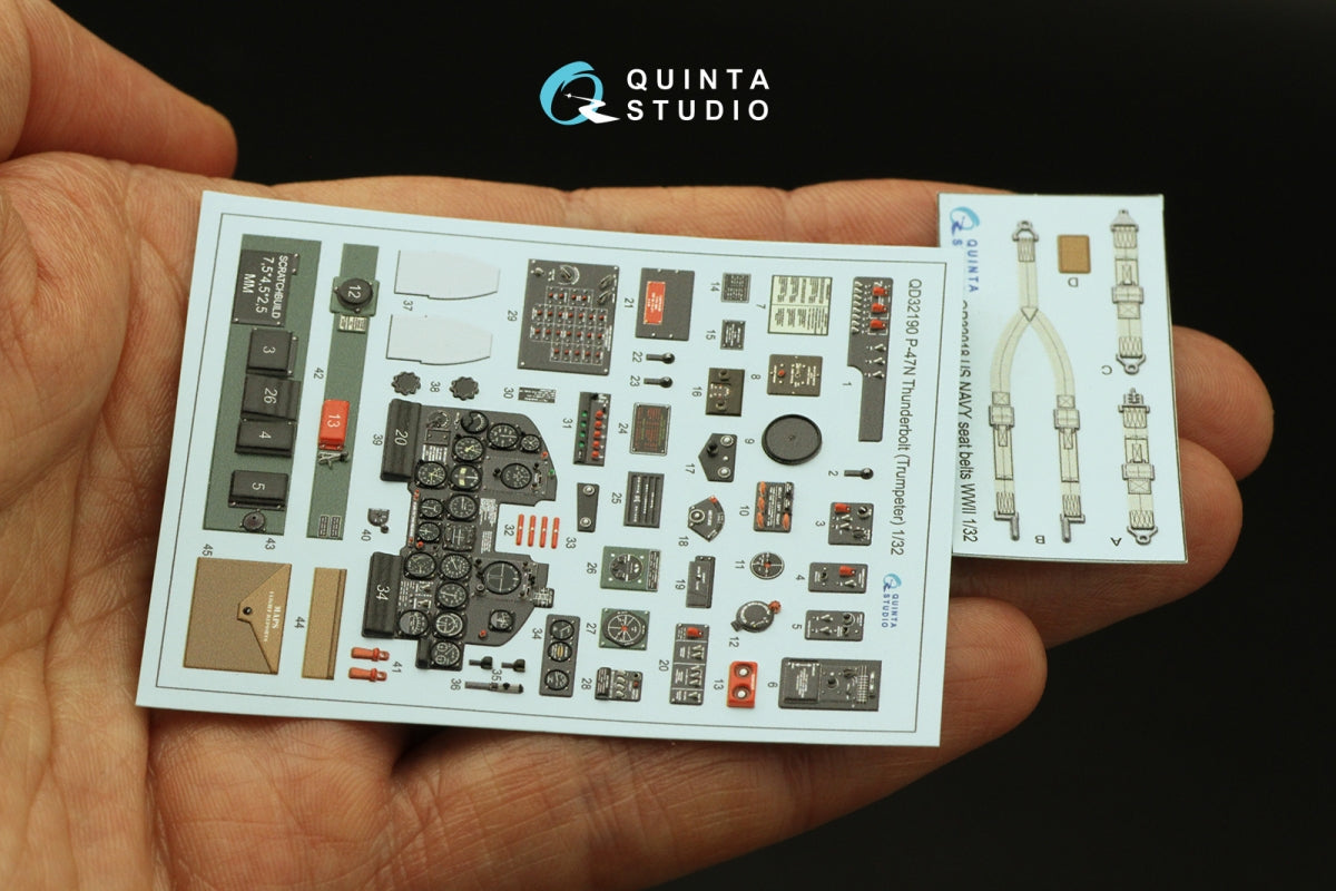 Quinta Studio QD32190 P-47N Thunderbolt 3D-Printed coloured Interior on decal paper (Trumpeter) 1/32 – Bild 4