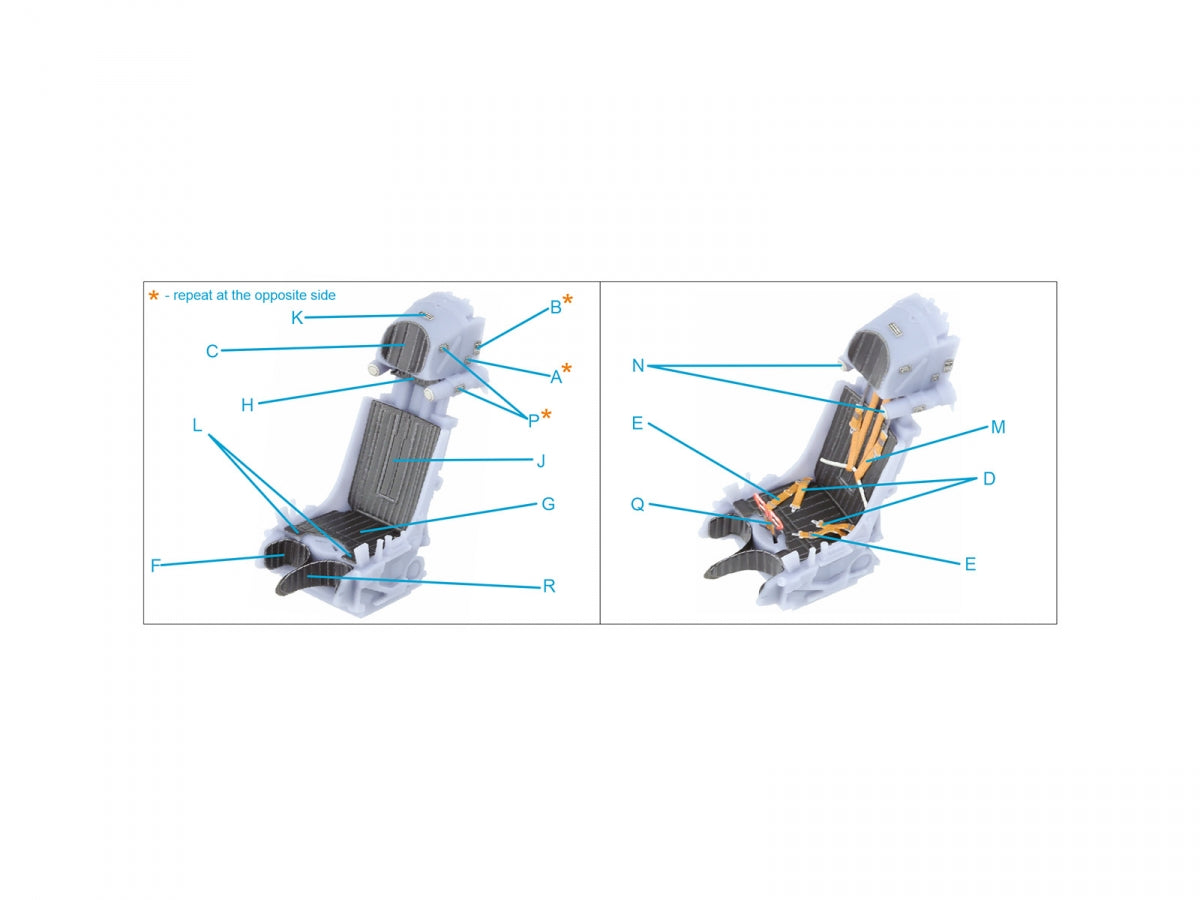 Quinta Studio QR+32040 K-36L (early) ejection seat (for Su-25 aircraft until 2007) (All kits) 1/32 – Bild 8