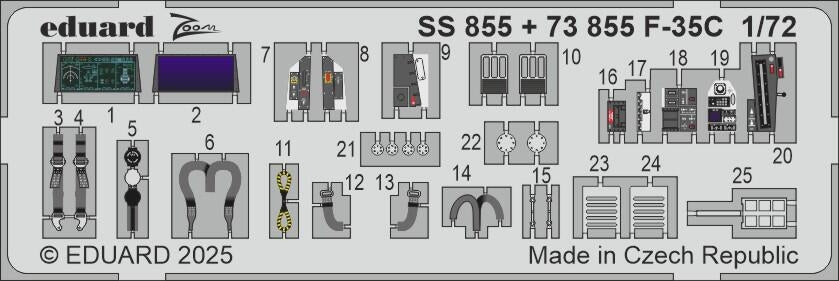 Eduard BIG72188 F-35C for TAMIYA (general set, RAM coating, canopy &amp; wheels painting masks) 1/72