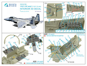 Quinta Studio QD32155 F-15C Early/F-15A/F-15J early 3D-Printed &amp;amp; coloured Interior on decal paper (Tamiya) 1/32 – Bild 9