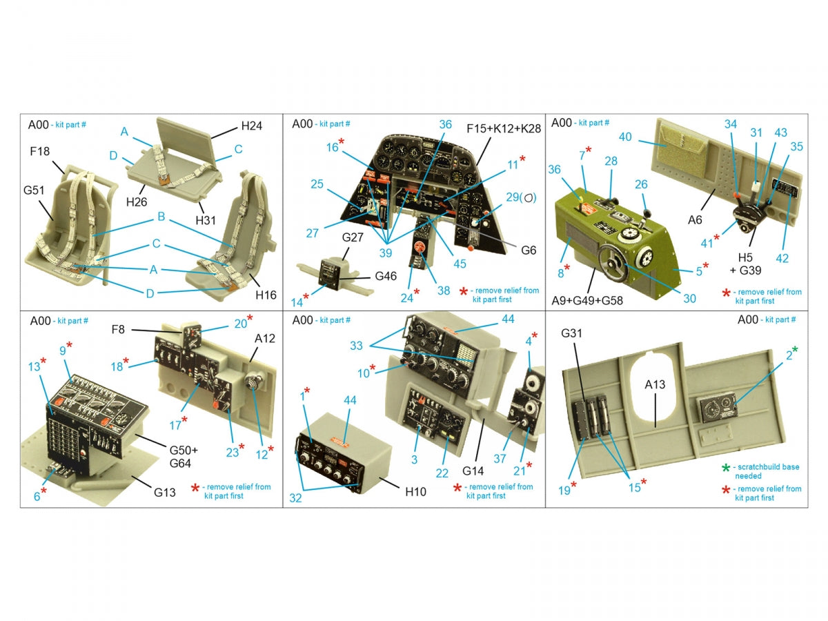 Quinta Studio QD32178 TBM-3 Avenger 3D-Printed coloured Interior on decal paper (Trumpeter) 1/32 – immagine 2
