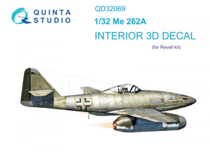 Quinta Studio QD32069 Me 262A 3D-Printed &amp;amp; coloured Interior on decal paper (Revell) 1/32
