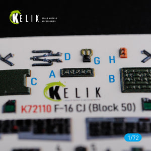 KELIK K72110 F-16 CJ (Block 50) interior 3D decals for Tamiya kit 1/72 – zdjęcie 4