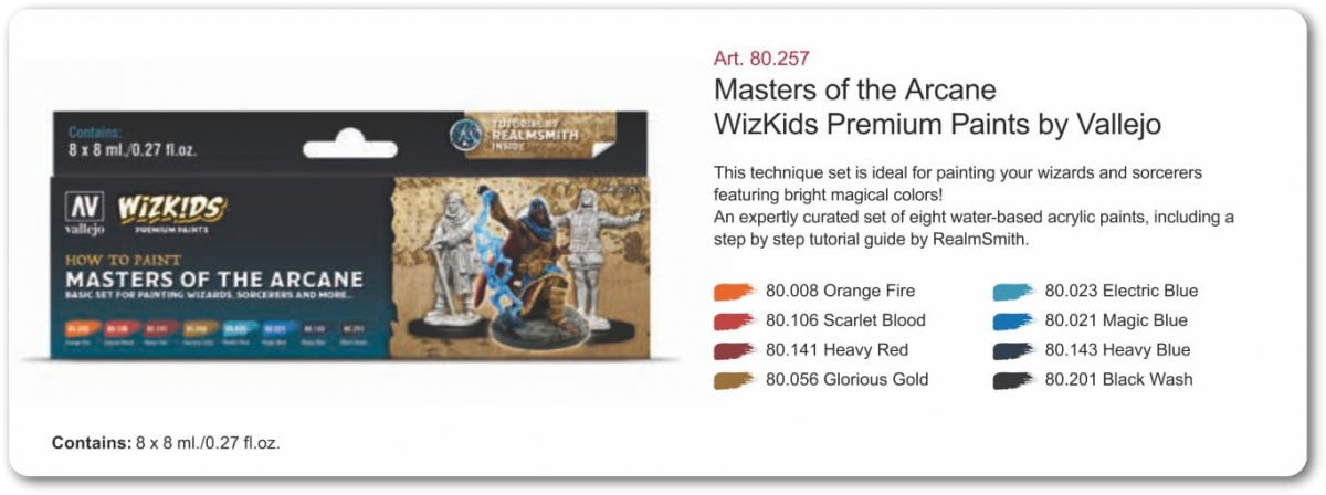 Vallejo 80257 Wizkids Masters of the Arcane Set 8x8ml – immagine 2