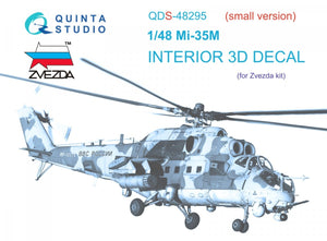 Quinta Studio QDS-48295 Mi-35M 3D-Printed &amp;amp; colored Interior on decal paper (Zvezda) (Small version) 1/48