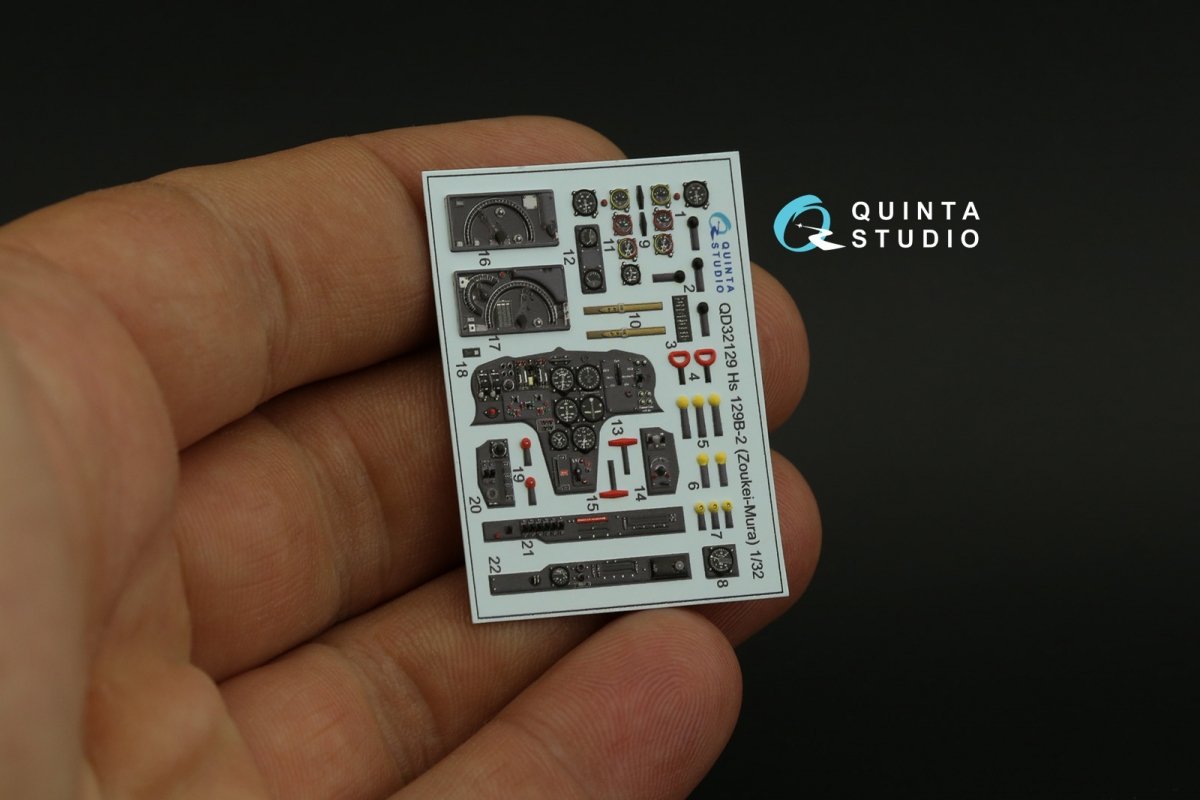 Quinta Studio QD32129 Hs 129B-2 3D-Printed &amp;amp; colored Interior on decal paper (Zoukei-Mura) 1/32 – image 7