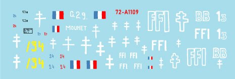 Star Decals 72-A1109 FFI # 2. Re-captured Beute-Panzers. French Resistance - Forces Françaises de l&amp;#39;Intérieur 1/72 – Bild 2