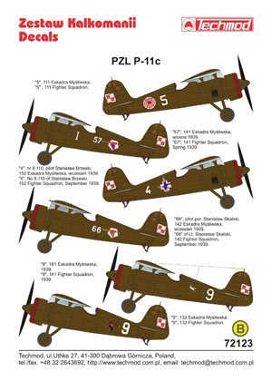 Techmod 72123 - PZL P.11c 1/72 – Bild 2