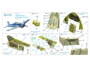 Quinta Studio QD32133 F6F-3 Hellcat 3D-Printed &amp;amp; coloured Interior on decal paper (Trumpeter) 1/32 – zdjęcie 2