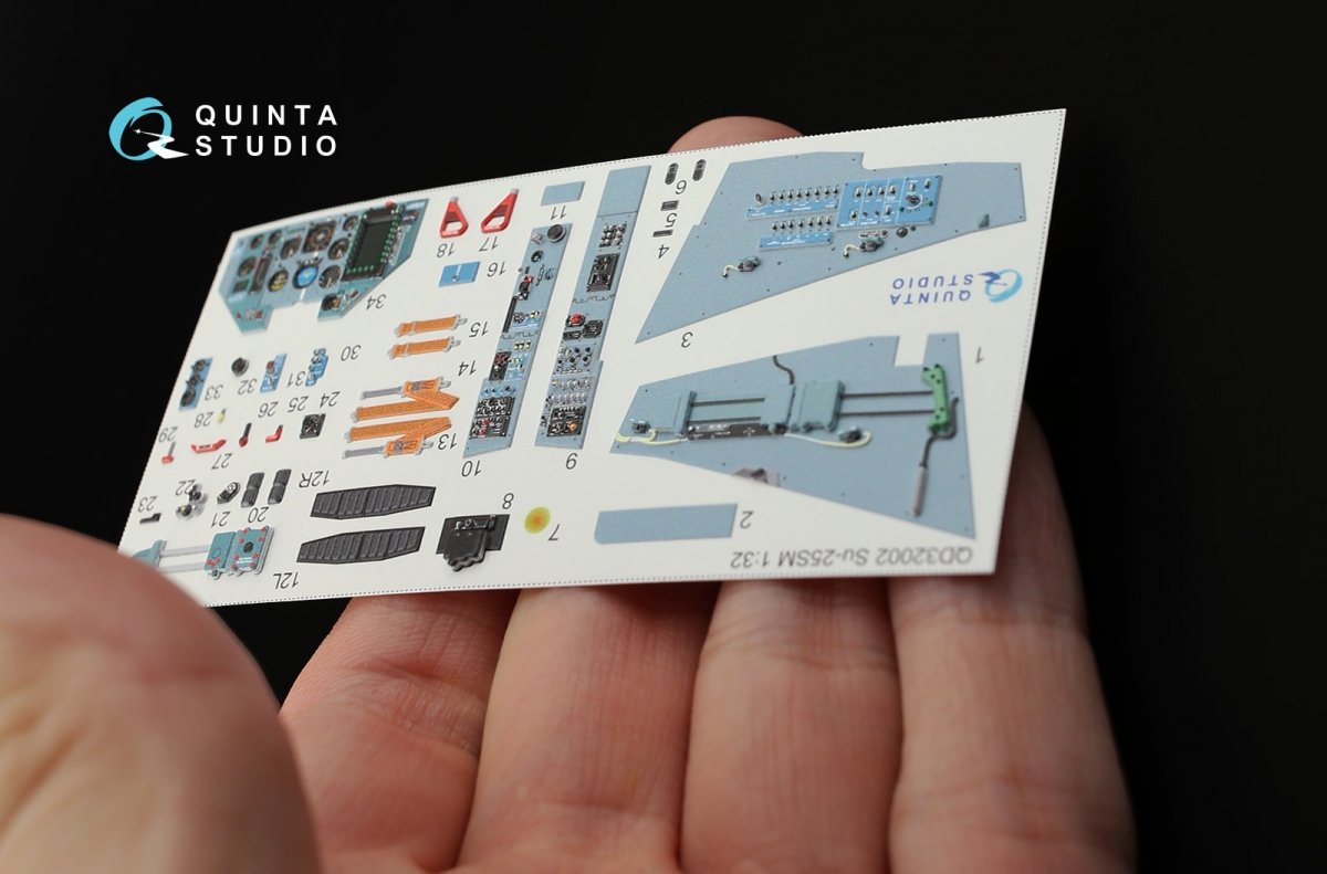Quinta Studio QD32002 Su-25SM 3D-Printed &amp;amp; coloured Interior on decal paper (for Trumpeter kit) 1/32 – immagine 5